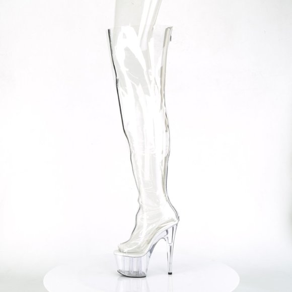 Clear Heeled Thigh High Boots - Picture 3 of 5